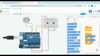 Push Button Control DC Motor using Tinkercad Arduino