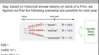 (6 of 20) Ch.13 - Calculation of expected return, variance, & standard deviation: 2 examples