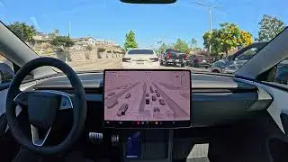 Raw 1x: Tesla FSD 12.5.1.3: Del Rey to Miracle Mile