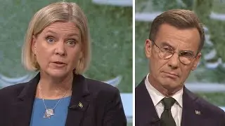 Debatt om SD-regeringens skattesänkning för de allra rikaste – Andersson vs. Kristersson i SVT