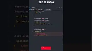 CSS Input Label Animation | #css | #shorts