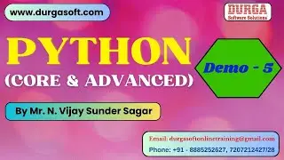 PYTHON tutorials || Demo - 5 || by Mr. N. Vijay Sunder Sagar On 24-07-2024 @7PM IST