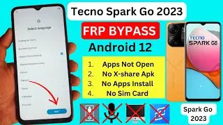 Tecno Spark Go 2023 Google Account Bypass || Tecno BF7 FRP Bypass || Android 12