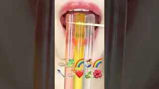 ASMR EMOJI FOOD 🍜🧩🌈🧜‍♀️🌈🥄🍜❤️🍃🌺 이모지 먹방 (sped up)