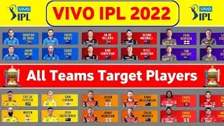 IPL 2022 Mega Auction - All Teams Target Players ( RCB, KKR, CSK, DC, PBKS, MI, RR, SRH )