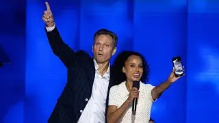 Watch: Kerry Washington and Tony Goldwyn hype up DNC crowd