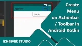 Android: How to Create Menu in actionbar or tool bar with kotlin android studio (2019)