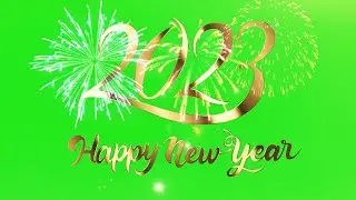 happy new year 2023 gold text effect green screen no copyright video