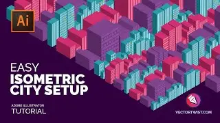 Isometric City in Adobe Illustrator {Easy}