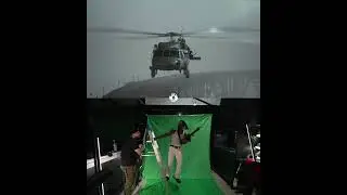 3D Helicopter Animation, Green Screen Before And After VFX 