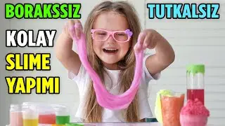 Borakssız Tutkalsız Slime Nasıl Yapılır? Şampuan Tuz Nişasta Diş Macunu Kolay Slime Yapımı