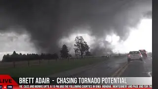 🔴LIVE Storm Chaser Brett Adair-Strong Tornado Potential