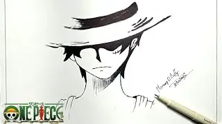 Anime Drawing : Monkey D Luffy: Shadow Art:One Piece : Easy Anime Drawing: Time-lapse : How to Draw