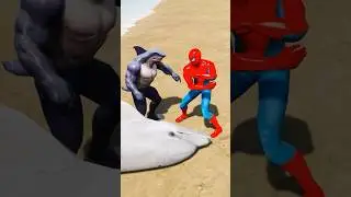 SPIDER MAN SAVES A DOLPHIN FROM HUMAN SHARK! (GTA 5) 🐬 #shorts #gta5 #spiderman