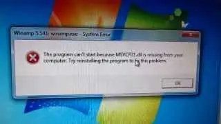 How to fix MSVCR71.dll is missing error (Winamp)