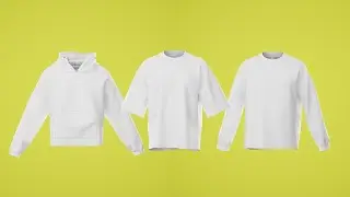 3D Tshirt, Hoodie and Long Sleeve Mockup Bundle (No Plugins)