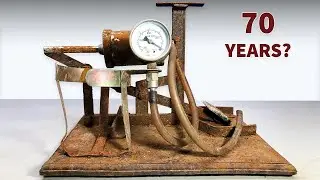 Restoration of Rusty Foot Air Pump | 70 Years Old Unique Vacuum Gauge Pump