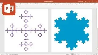 Fractals in PowerPoint part 2 (Tutorial - Koch Snowflake, Vicsek fractal)