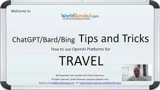 Ai Smart Travel plan with ChatGPT Google Bard and Microsfot Bing Tips and Tricks Prompt engineer