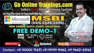 MSBI Demo Part1 - August 19th 2024 | Bhaskar Jogi | Go Online Trainings |  90000 75637