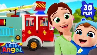 What is that Sound? The Sound of FIRE? 🔥🚒 | Little Angel | Nursery Rhymes for Babies