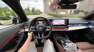 Driving New BMW i5 M60 xDrive Touring | Ambience Binaural Sound