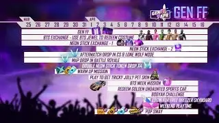 BTS EVENT CALENDAR FREE FIRE | BTS EVENT FREE REWARDS | FREE FIRE NEW EVENT | DRAGON ANIMATION DATE