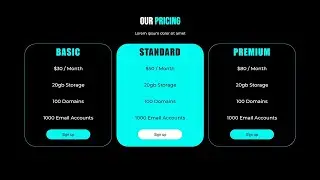 Animated Responsive Pricing Table Design using HTML CSS