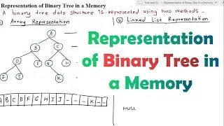 Representation of Binary Tree in a Memory using Array and Linked List