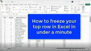 How to Freeze Your Top Row - In Under 1 Minute