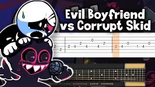 Friday Night Funkin mod - Evil Boyfriend Vs Corrupt Skid - Guitar tutorial (TAB)