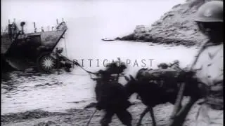 Allied troops battle German forces after landing on Elba island, Italy and during...HD Stock Footage