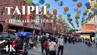 [4K WALK]🇹🇼Taiwan, Taipei 2024! City Walking Tour 4K HDR 60fps