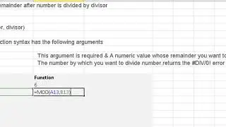 MOD Function in excel