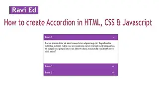 Accordion using HTML, CSS & Javascript