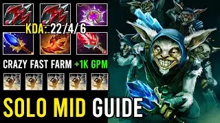 Epic Solo Mid Carry Meepo Crazy Fast Farm +1K GPM with 2x Dragon Lance & Full Aghanim Effect Dota 2