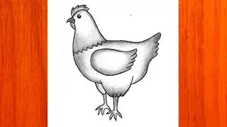 Hen drawing for beginners  || How to draw a hen easy 🐓 || Hen drawing || ছবি আঁকা মুরগি