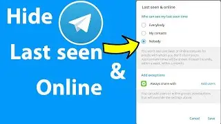 How to Hide Last Seen & Online on Telegram | Hide Active Status on Telegram