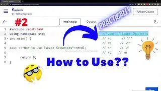 #2 10 Useful Escape Sequences in C++ full explanation | Escape Sequences practically| WA top teach