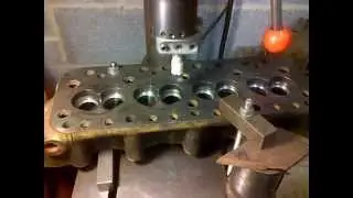 BMC A-series Unleaded valve seat install using pillar drill