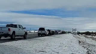 Multiple semi accident