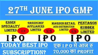 Essen Speciality IPO GMP | Greenchef IPO GMP | Magson Retail IPO GMP | Pentagon Rubber IPO