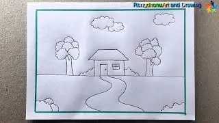 How to draw a Easy Scenery || Pencil Drawing || Simple Art