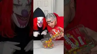 Greedy clown took my skittles 😱👻 