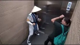 MORTOL KOMBAT ELEVATOR PRANK.MORTAL KOMBAT ELEVATOR PRANK!