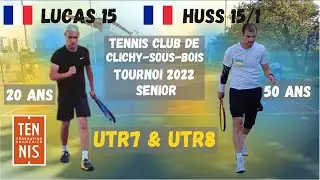 Lucas 20 ans  classé 15 - Match officiel face à Huss 15/1 - Tennis Amateurs