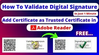 How To Validate Digital Signature in PDF Document | PDF document Digital Signature Validation