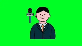 news reporter green screen animation