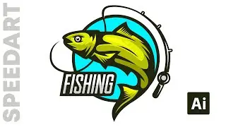 Fishing Logo Design - Adobe Illustrator Speedart