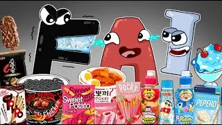 Convenience Store BLACK PINK BLUE Food Alphabet Lore F vs A, I MUKBANG ANIMATION | ASMR